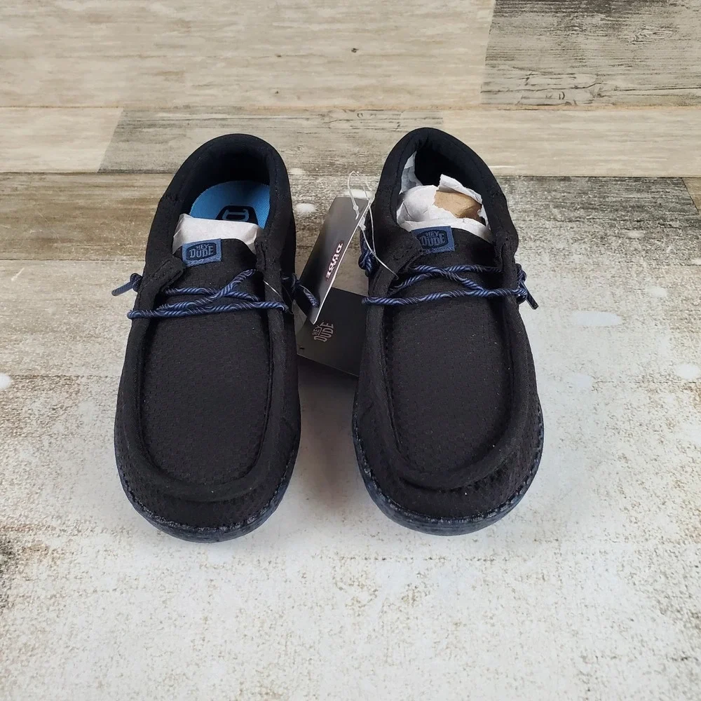 Hey Dude Wally Funk NU Splatter Toddler Kids Loafer Shoes Sz 13 Black Round Toe